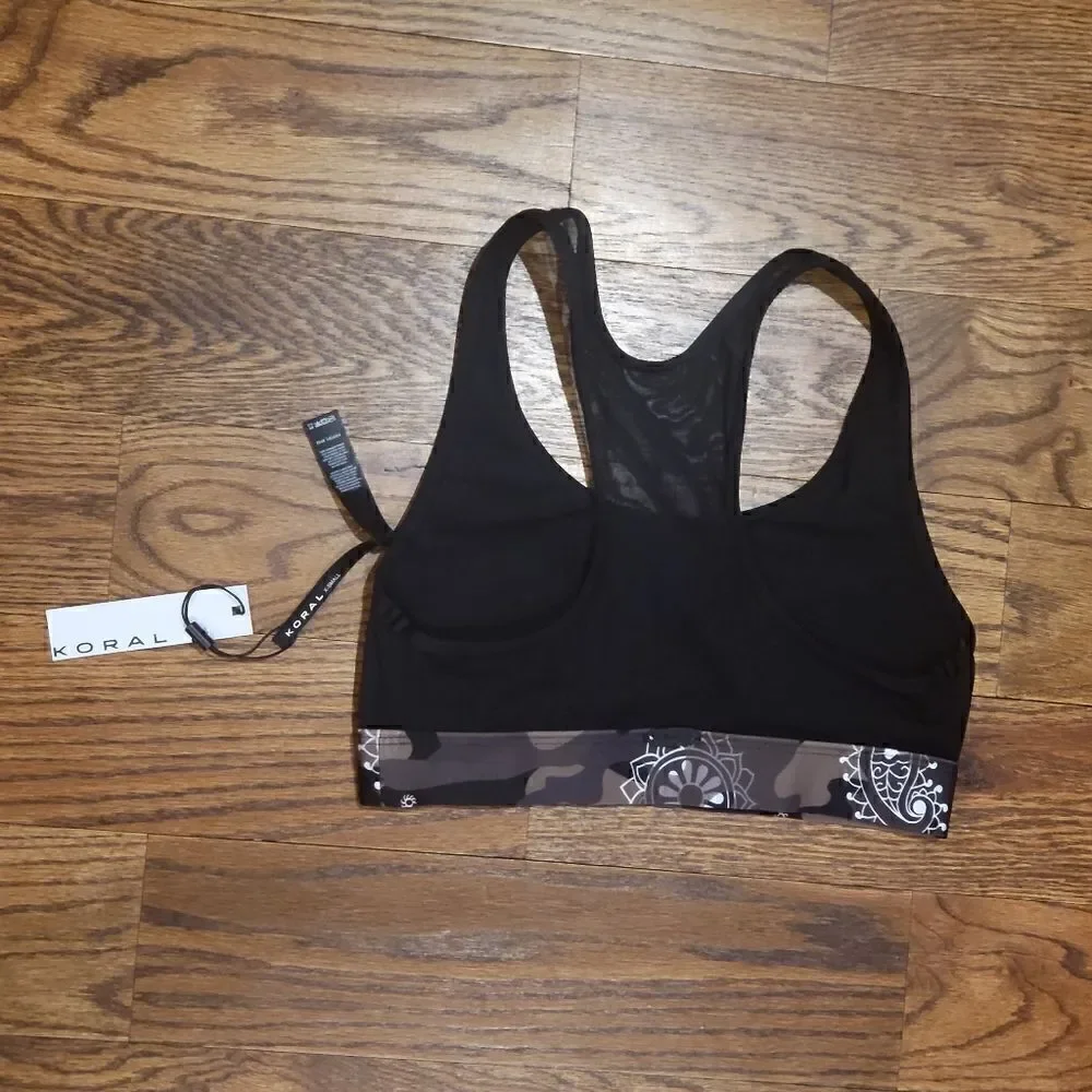 Koral Bermuda Energy Sports Bra Camo Green